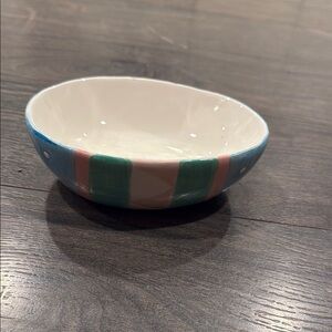 Papel Striped Ceramic egg shaped Bowl 3:10